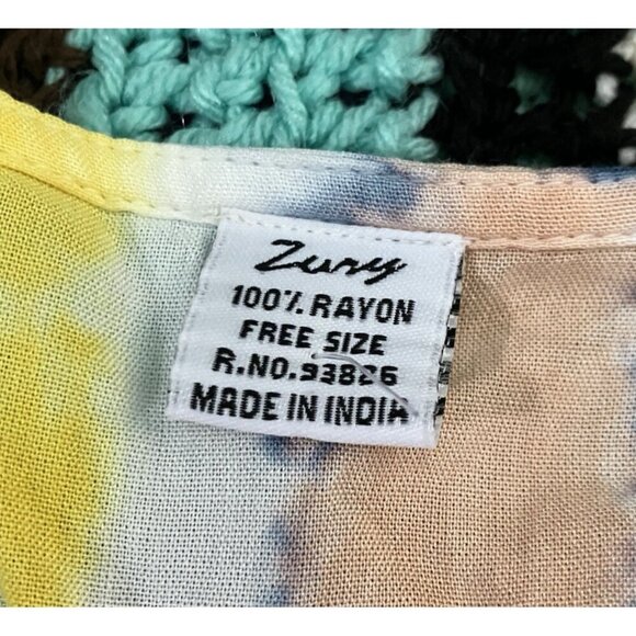 Zury Maxi Dress Womens O/S Rayon Tie Dye Beach Boho Summer Cover Cold Shoulder - Picture 4 of 8